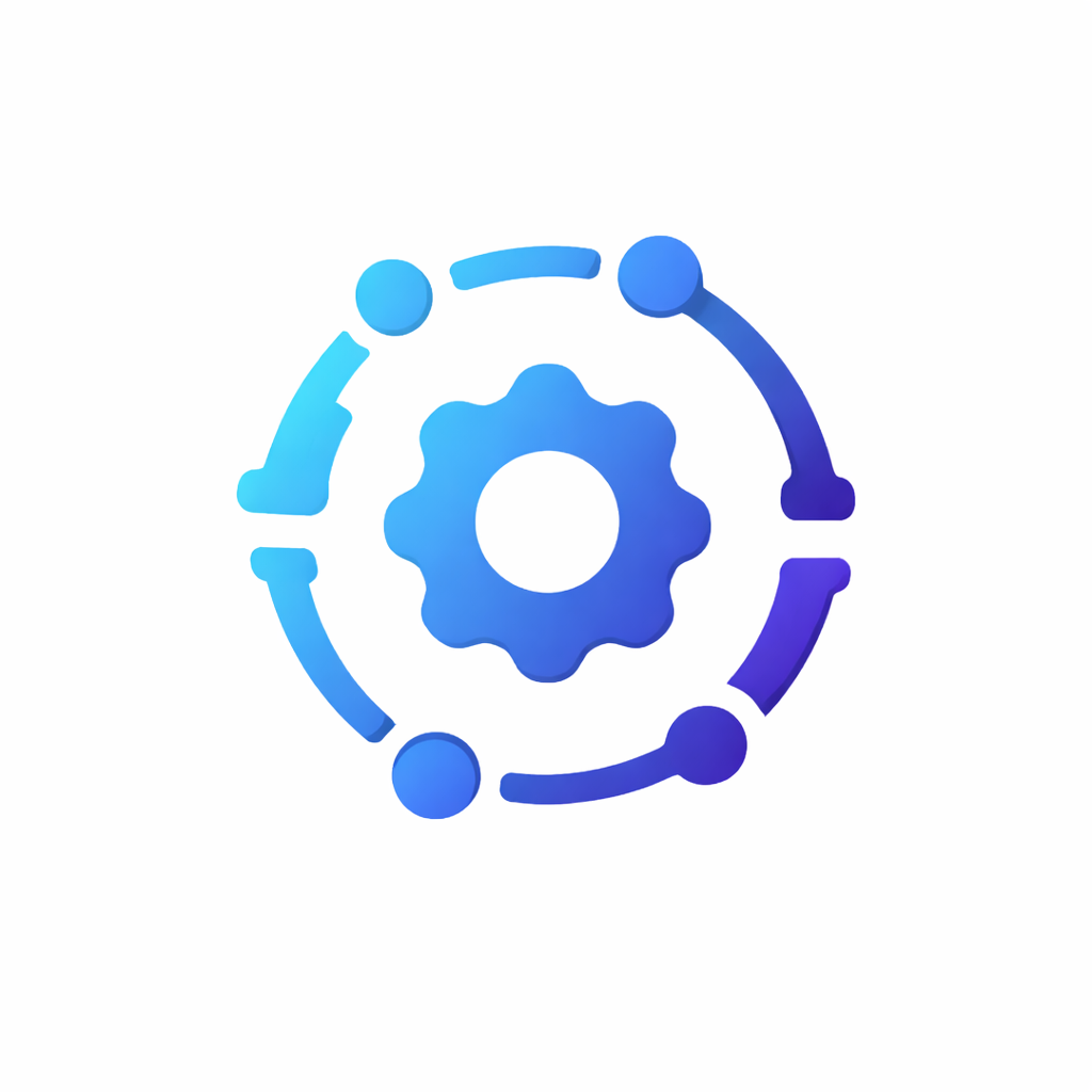 AI automation and agents icon with orchestration core symbolizing automated workflows integrations and AI powered actions for Freelance Planet