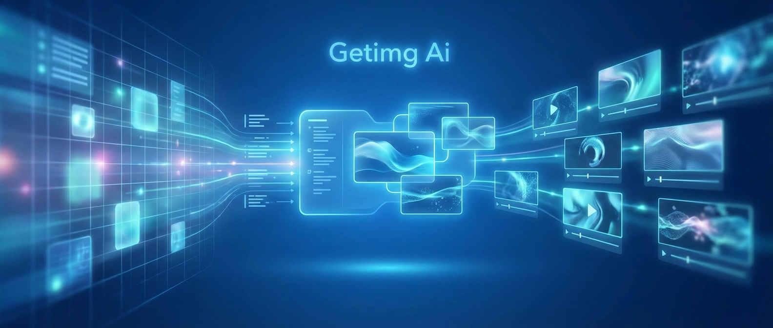 AI visual generation banner for getimg.ai illustrating text-to-image and video creation workflows for Freelance Planet
