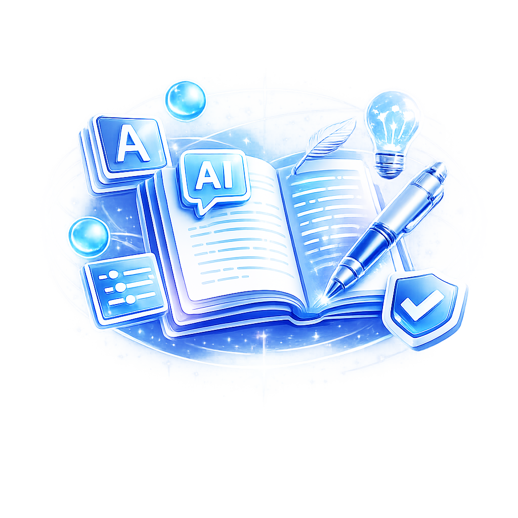 AI writing and text improvement icon featuring intelligent editing and content enhancement on Freelance Planet