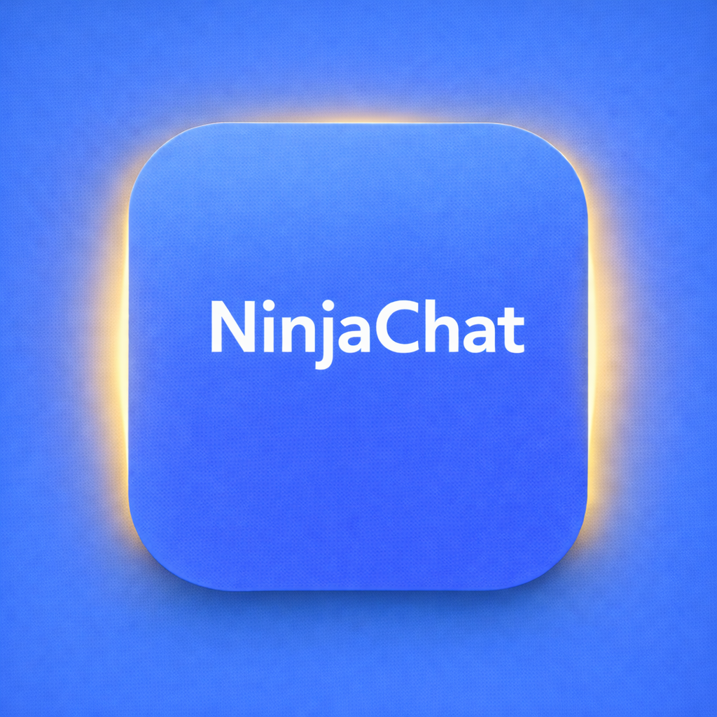 NinjaChat AI service card with solid blue background and centered white text in the Freelance Planet AI tools directory and All-in-One AI Tools