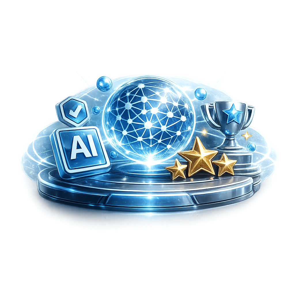 All in One AI Tools Platforms Ranking icon for Freelance Planet showcasing a unified AI ecosystem with interconnected tools analytics and automation symbols