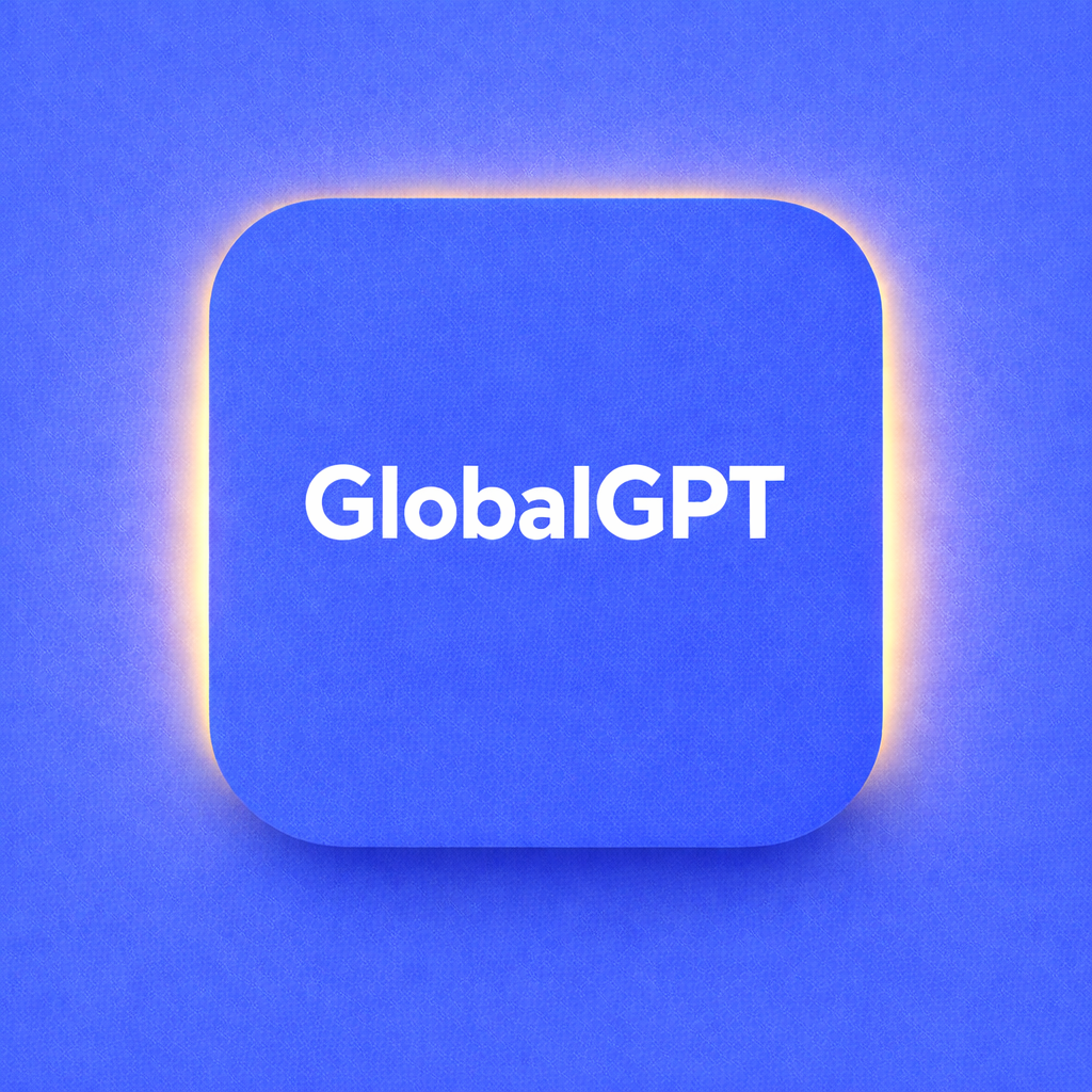 Minimal glowing AI platform icon for an all-in-one AI workspace.
Blue gradient square icon with soft neon edges.
Inside the icon small symbols representing chat AI, image generation and the AI tools dashboard are connected together.
Clean modern SaaS style, similar to other AI platform icons.