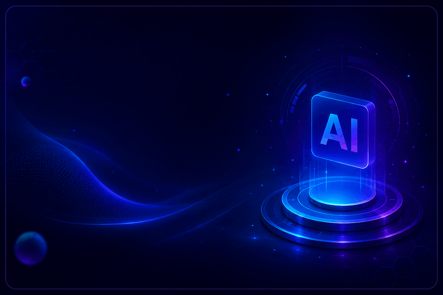 Abstract blue artificial intelligence technology graphic